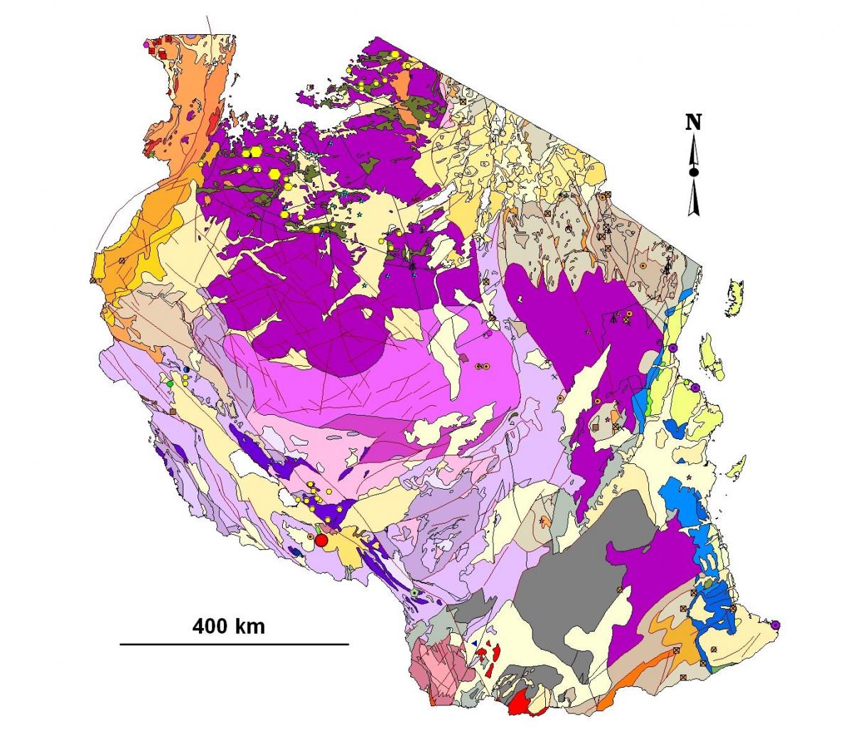 Žemėlapis tanzanija geologinius