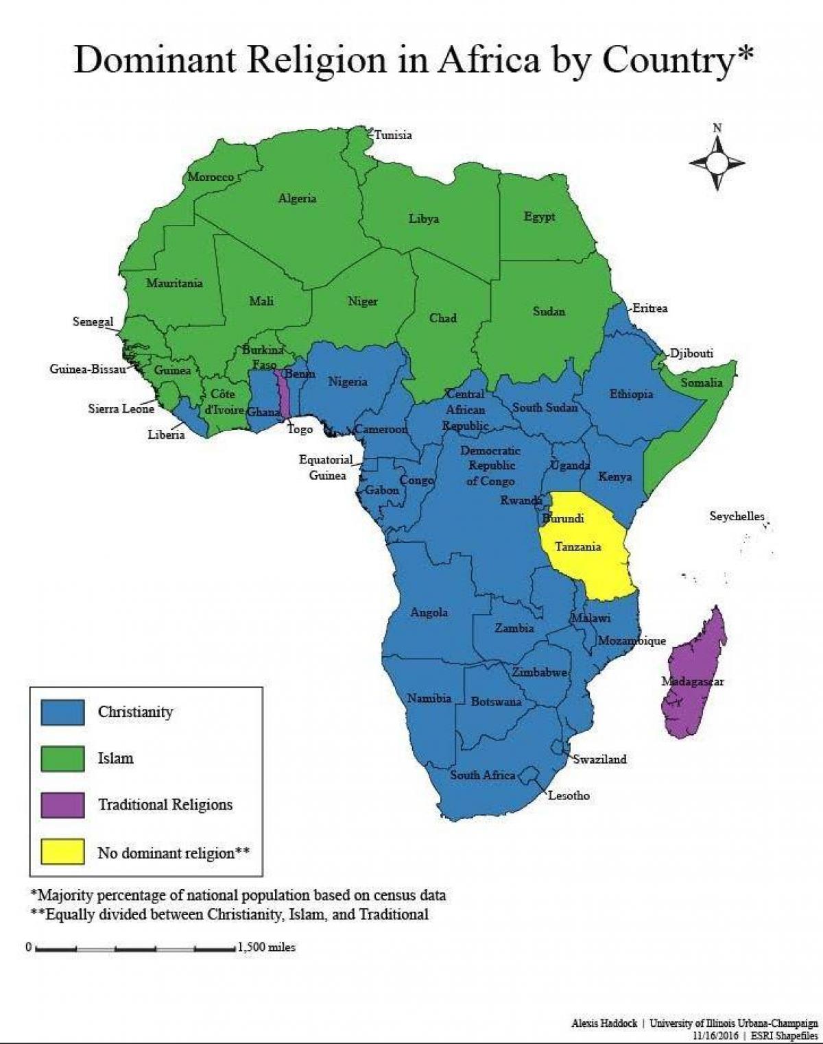 Žemėlapis tanzanija religija