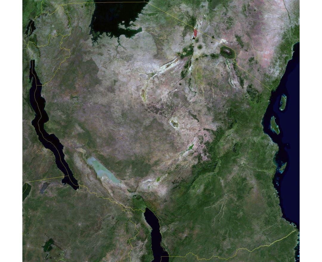 Žemėlapis palydovinės tanzanija
