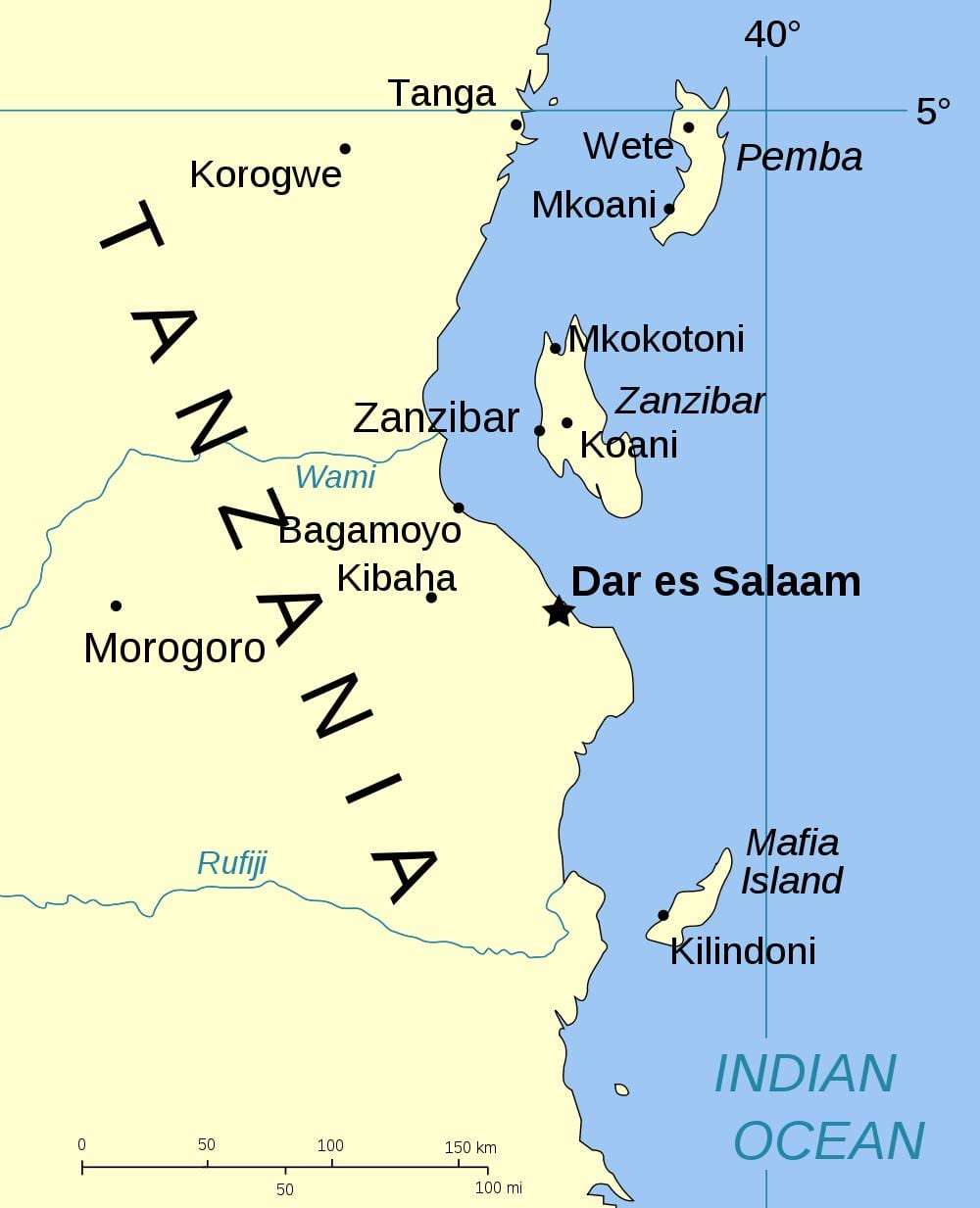 tanzanijoje salos žemėlapis