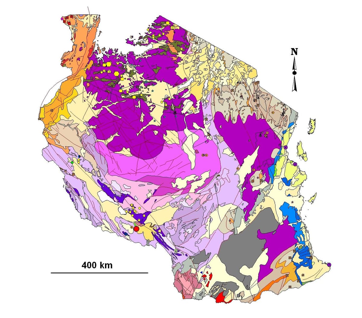 Žemėlapis tanzanija geologinius