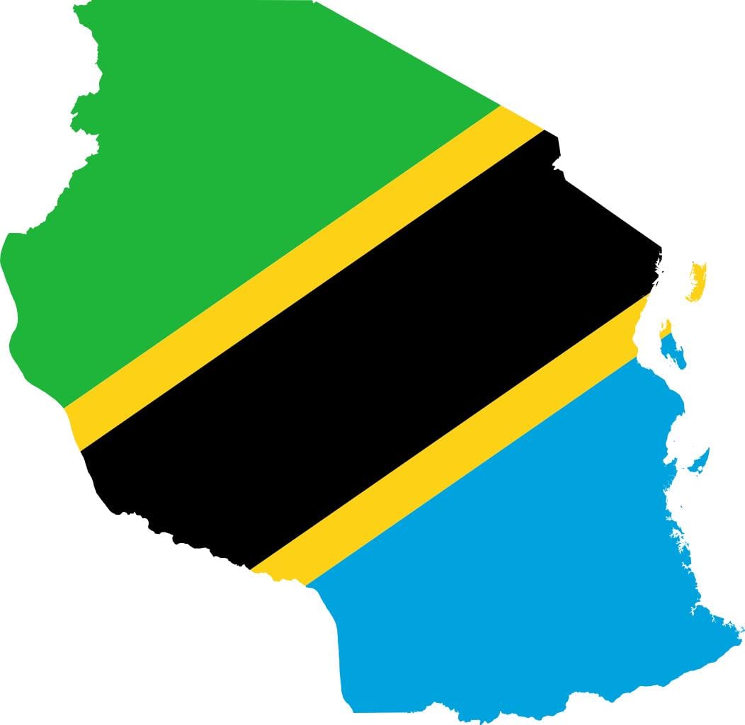 Žemėlapis tanzanija vėliava