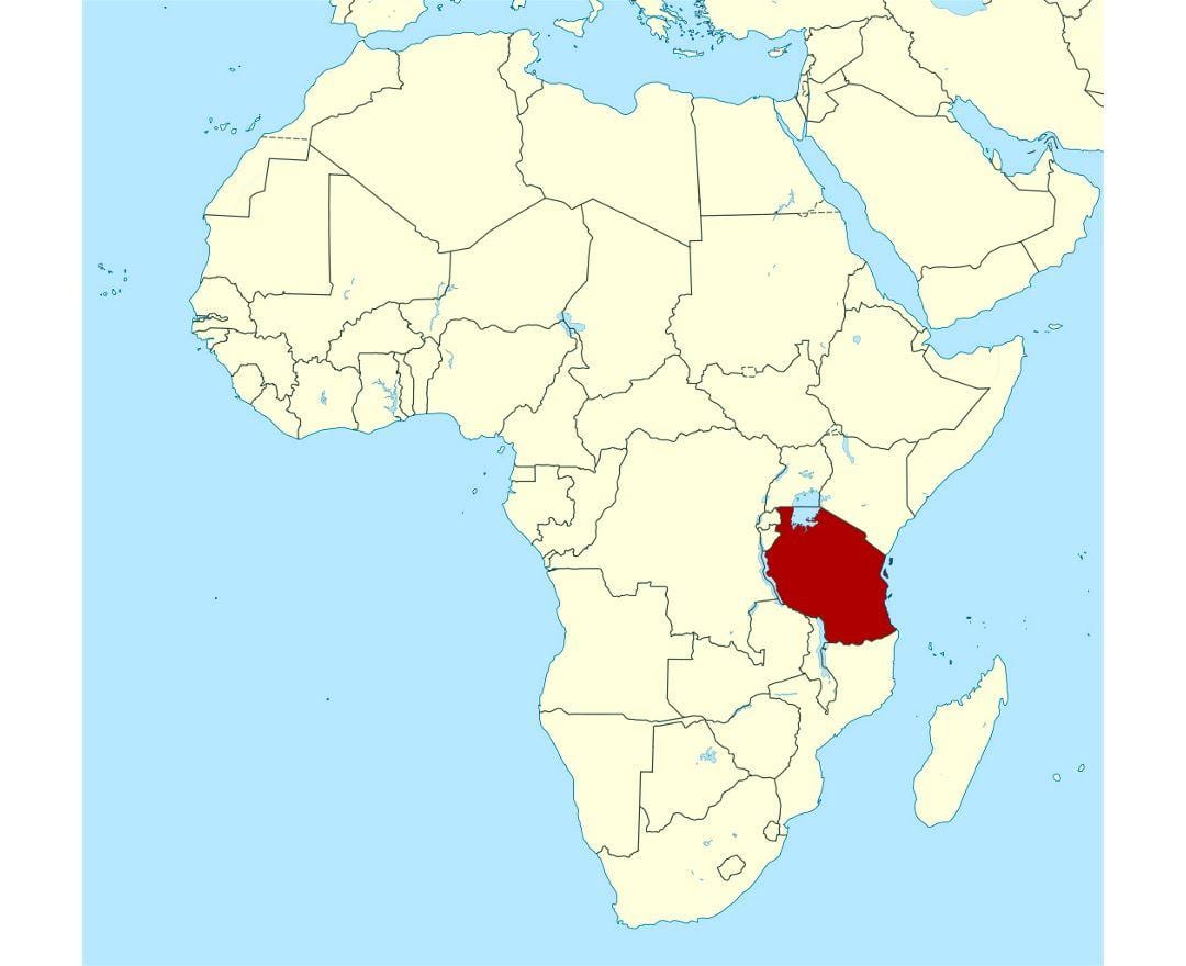 Žemėlapis vietą pasaulio tanzanija