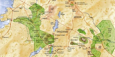 Žemėlapis šiaurės tanzanija
