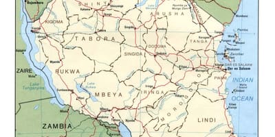 Žemėlapis istorines vietas tanzanija