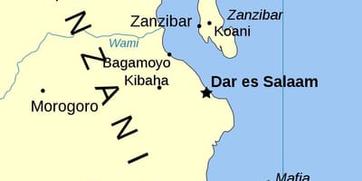 Tanzanijoje salos žemėlapis