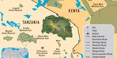 Žemėlapis tanzanija, kilimandžaras