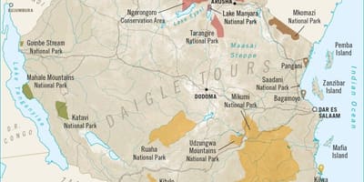 Žemėlapis tanzanija žaidimas rezervai