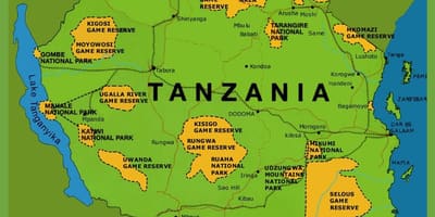 Žemėlapis tanzanija