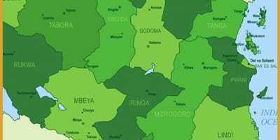 Žemėlapis tanzanija augalija