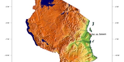 Žemėlapis tanzanija aukštis