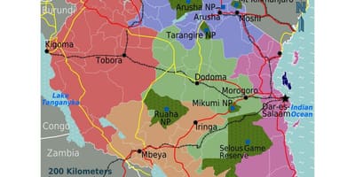 Žemėlapis tanzanija kalba