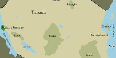 Žemėlapis tanzanija kalnai