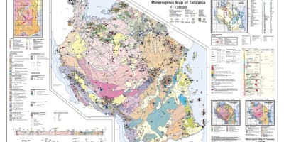 Geologijos ir mineralinių žemėlapis tanzanija