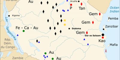 Žemėlapis tanzanijos gamtos išteklių
